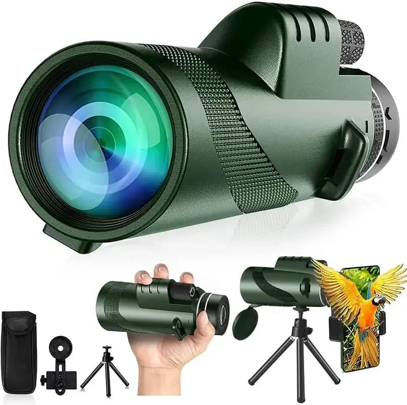 Monocular Night Vision - 80x100 HD Monocular for Smartphone Adapter
