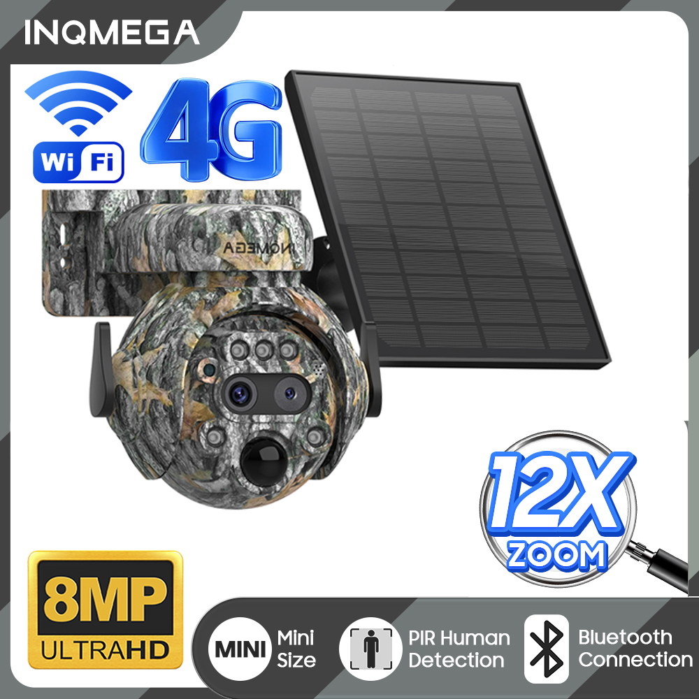 INQMEGA 12X ZOOM 4K 8MP Solar  - огляд і ціна Outdoor Hunting Camera Wifi