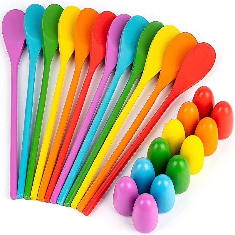 6Pcs Wooden Egg Spoon Race Gam - огляд і ціна Outdoor Hunting Games For Kids