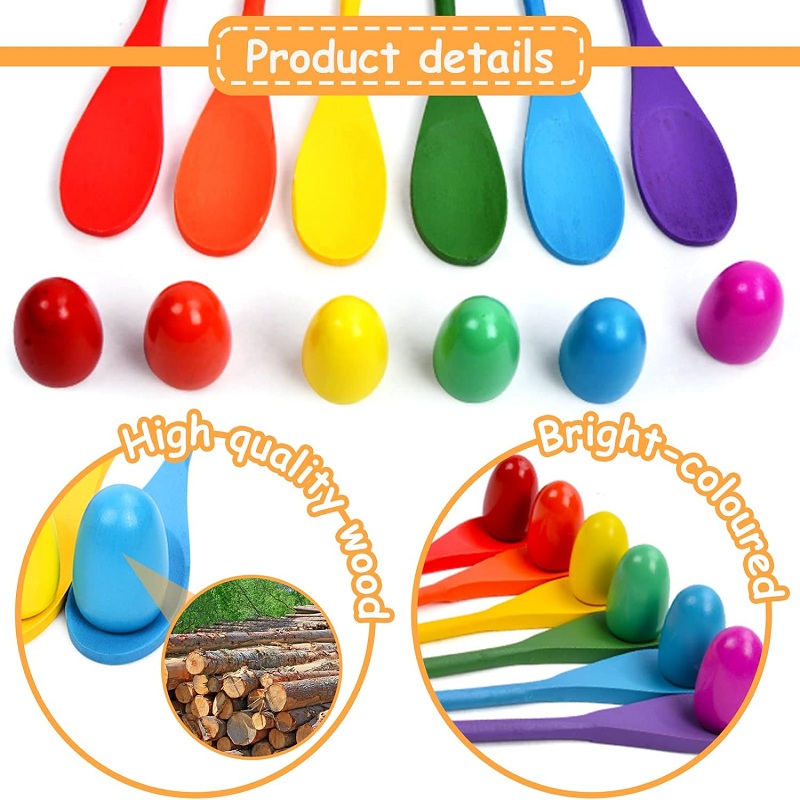 6Pcs Wooden Egg Spoon Race Gam - огляд і ціна Outdoor Hunting Games For Kids
