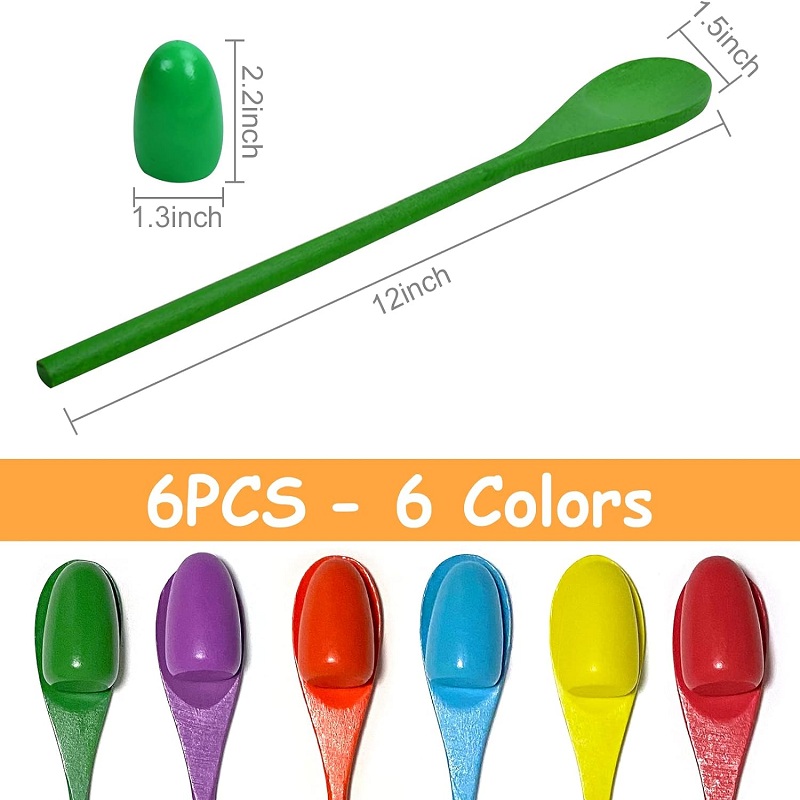 6Pcs Wooden Egg Spoon Race Gam - огляд і ціна Outdoor Hunting Games For Kids