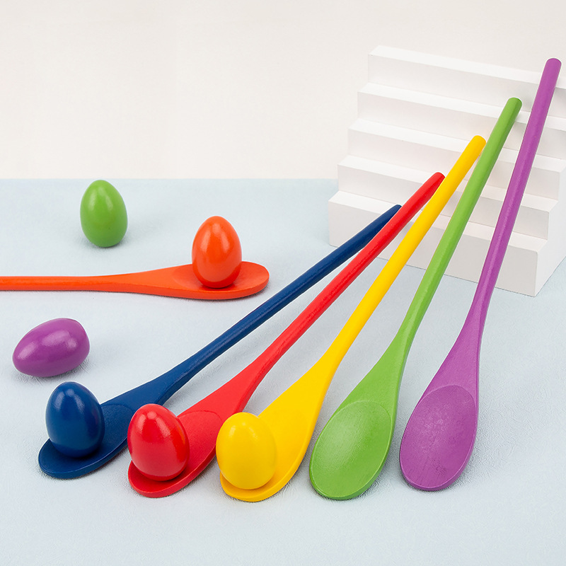 6Pcs Wooden Egg Spoon Race Gam - огляд і ціна Outdoor Hunting Games For Kids